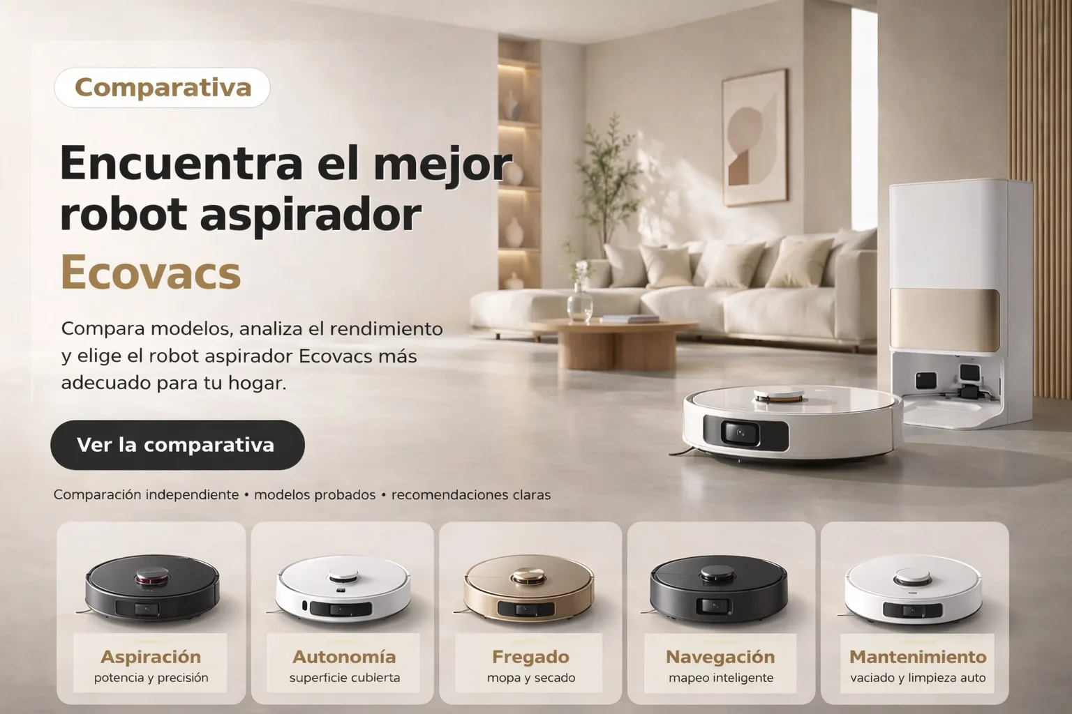 Comparativa de los robots aspiradores Ecovacs Deebot: encuentra el mejor modelo para tu casa