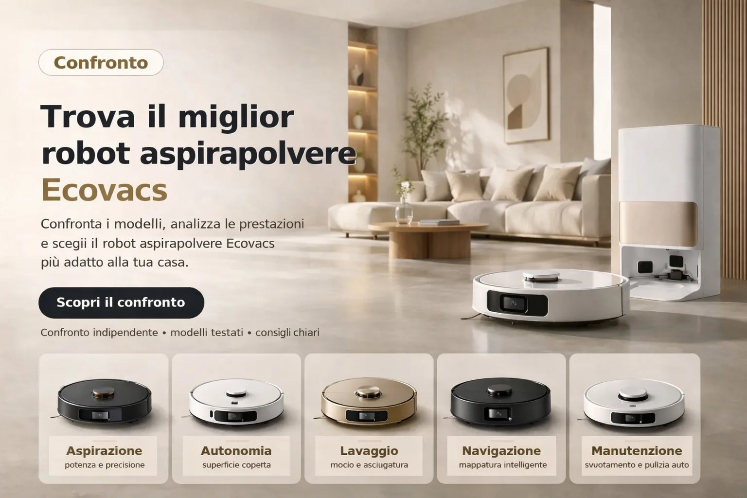 Confronto dei robot aspirapolvere Ecovacs Deebot: trova il modello migliore per la tua casa